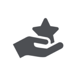 A hand holding a star.