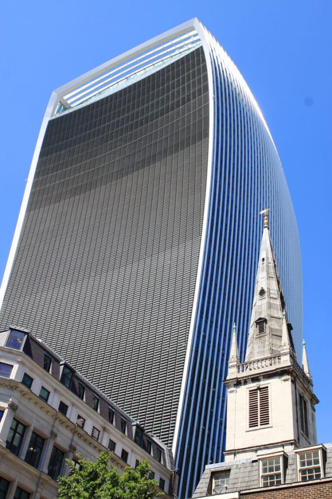 A skyscraper – the walkie talking building in London.