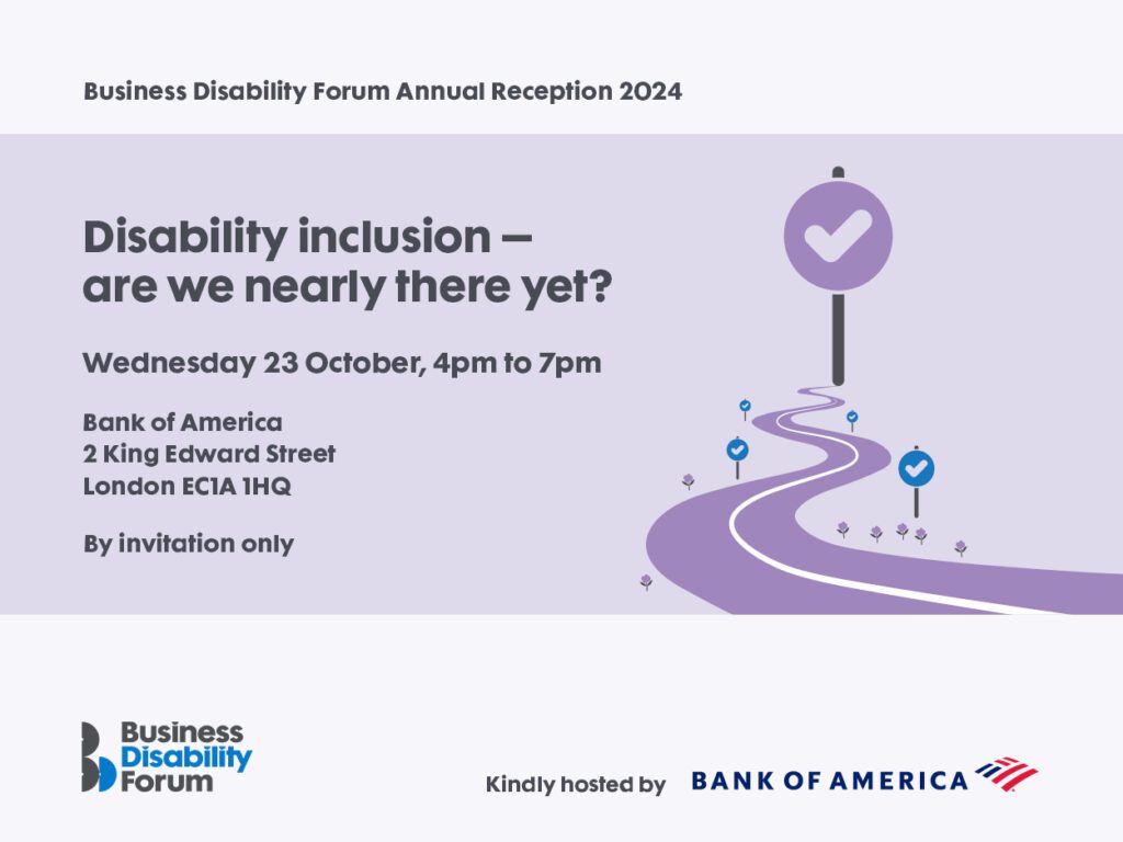 Business Disability Forum Annual reception 2024 graphic.